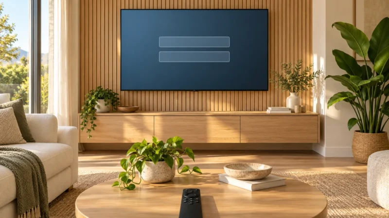 Tela de um IPTV player aberto em uma Smart TV genérica, mostrando uma tela de login com campos vazios de usuário e senha.