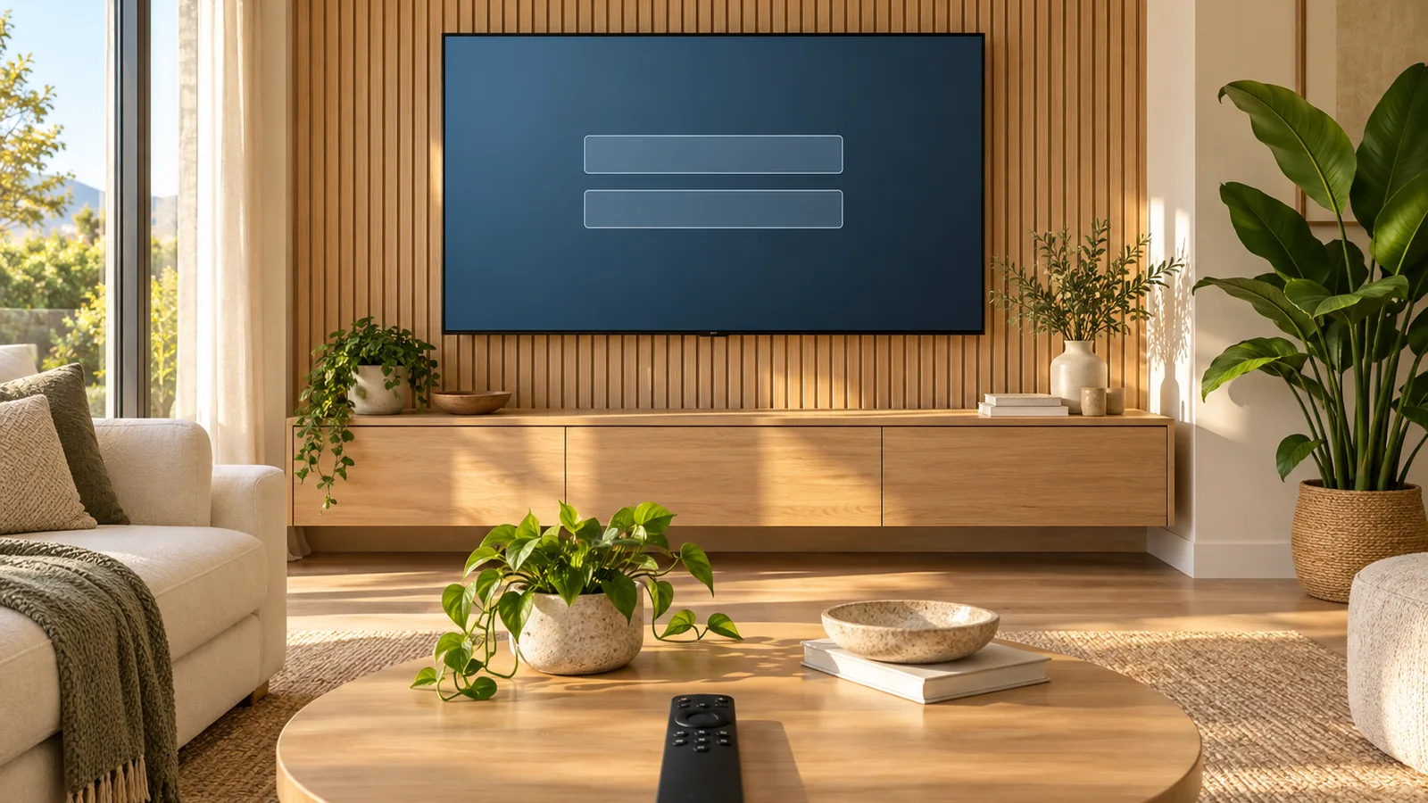 Tela de um IPTV player aberto em uma Smart TV genérica, mostrando uma tela de login com campos vazios de usuário e senha.